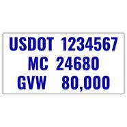 Magnetic USDOT MC & GVW Number Sign