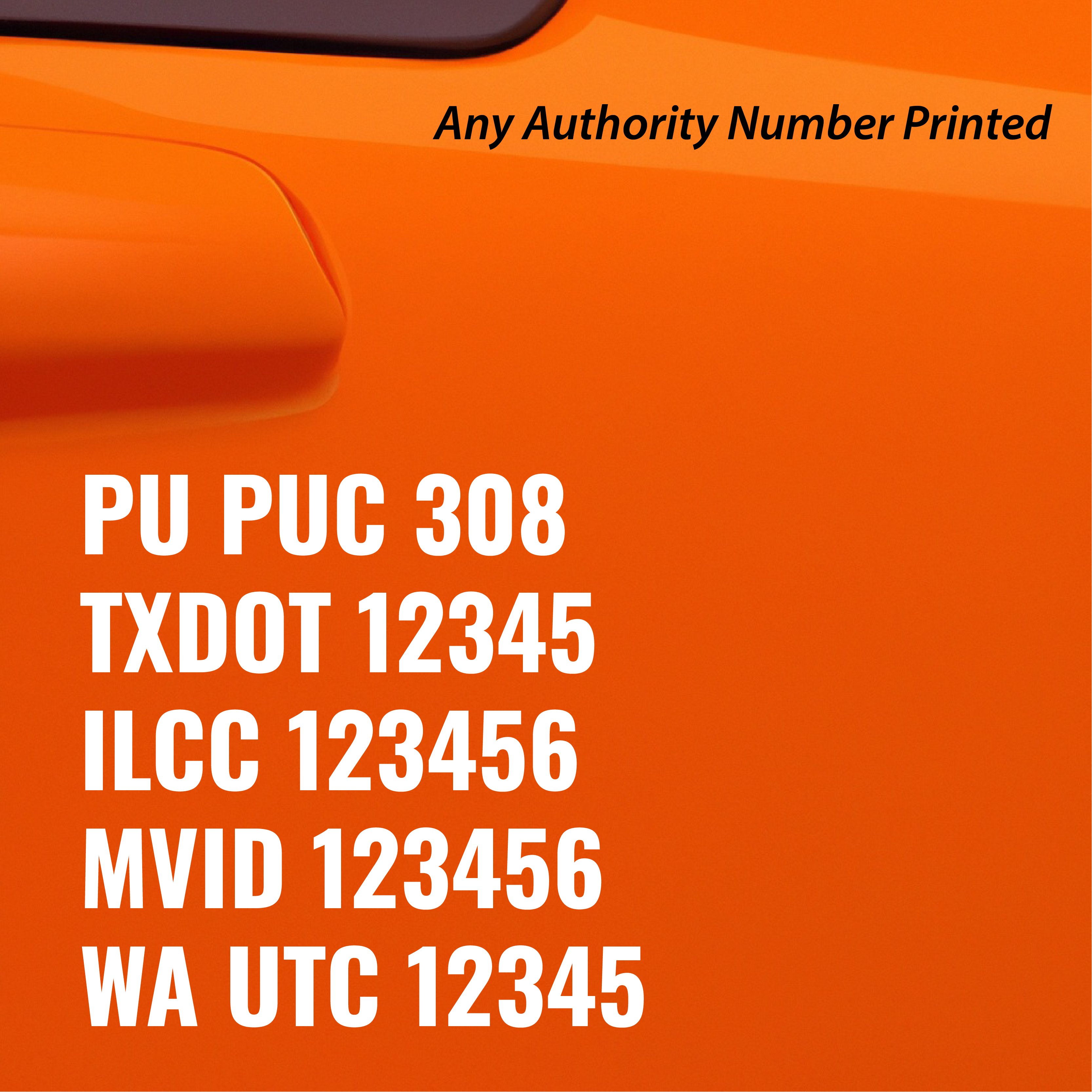 State DOT Registration Numbers