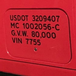 USDOT Truck Cab Number Set