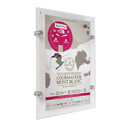 11 x 17 Acrylic Wall Mount Sign Holder, Metal Standoff Support