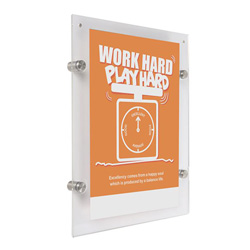 22 x 28 Acrylic Wall Mount Sign Holder, Metal Standoff Support