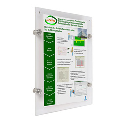 8.5 x 11 Acrylic Wall Mount Sign Holder, Metal Standoff Support