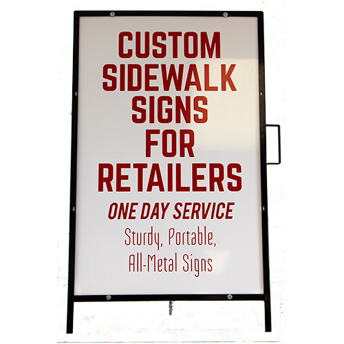 Custom Sidewalk Sign, 24 x 36 inch, Two Sided Metal Frame
