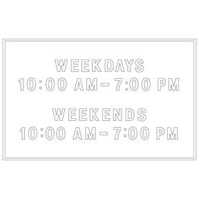 Business Hours Vinyl Sign