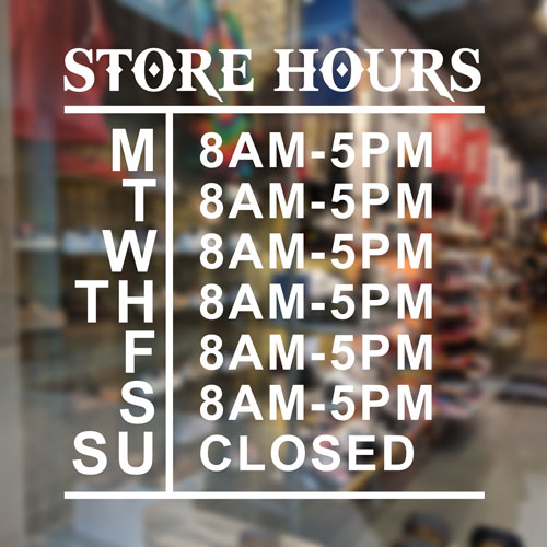 Business Hours Operation Sign
