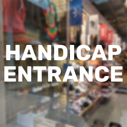 Handicap Entrance Window Decal