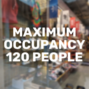 Maximum Occupancy Window Decal