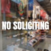 No Soliciting Window Decal