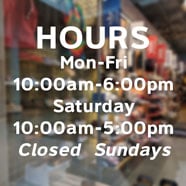 Store Hours Vinyl Window Decal
