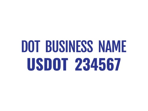 DOT Truck Door Decal Business Name & Number