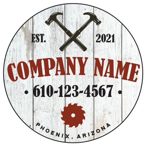 Contractor Truck Decals Round Design