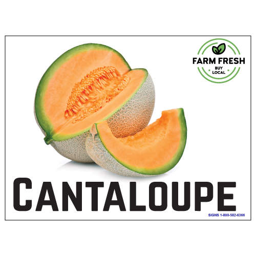Cantaloupe Produce Yard Signs | Visible Double Sided | CS4063