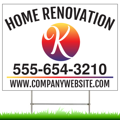 Contractor Yard Signs Initials Design | Visible Double Sided | CS4124