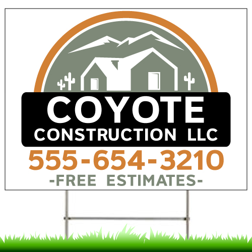 Contractor Yard Signs Vintage Design | Visible Double Sided