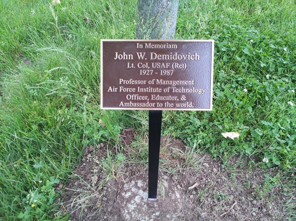 Bronze Memorial Plaque on post
