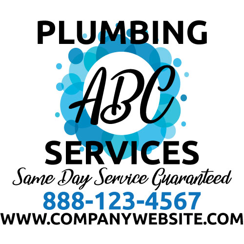 Plumbing Truck Door Decals Initials Design