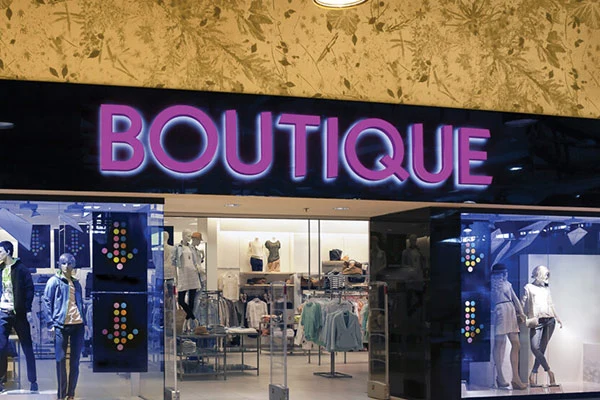 illuminated logo for indoor lobby counter