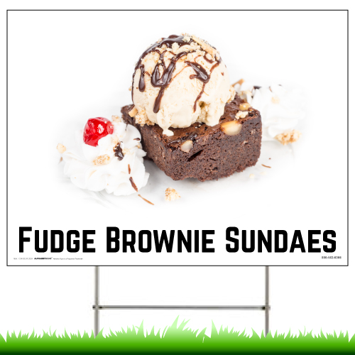 Fudge Brownie Sundaes Yard Signs