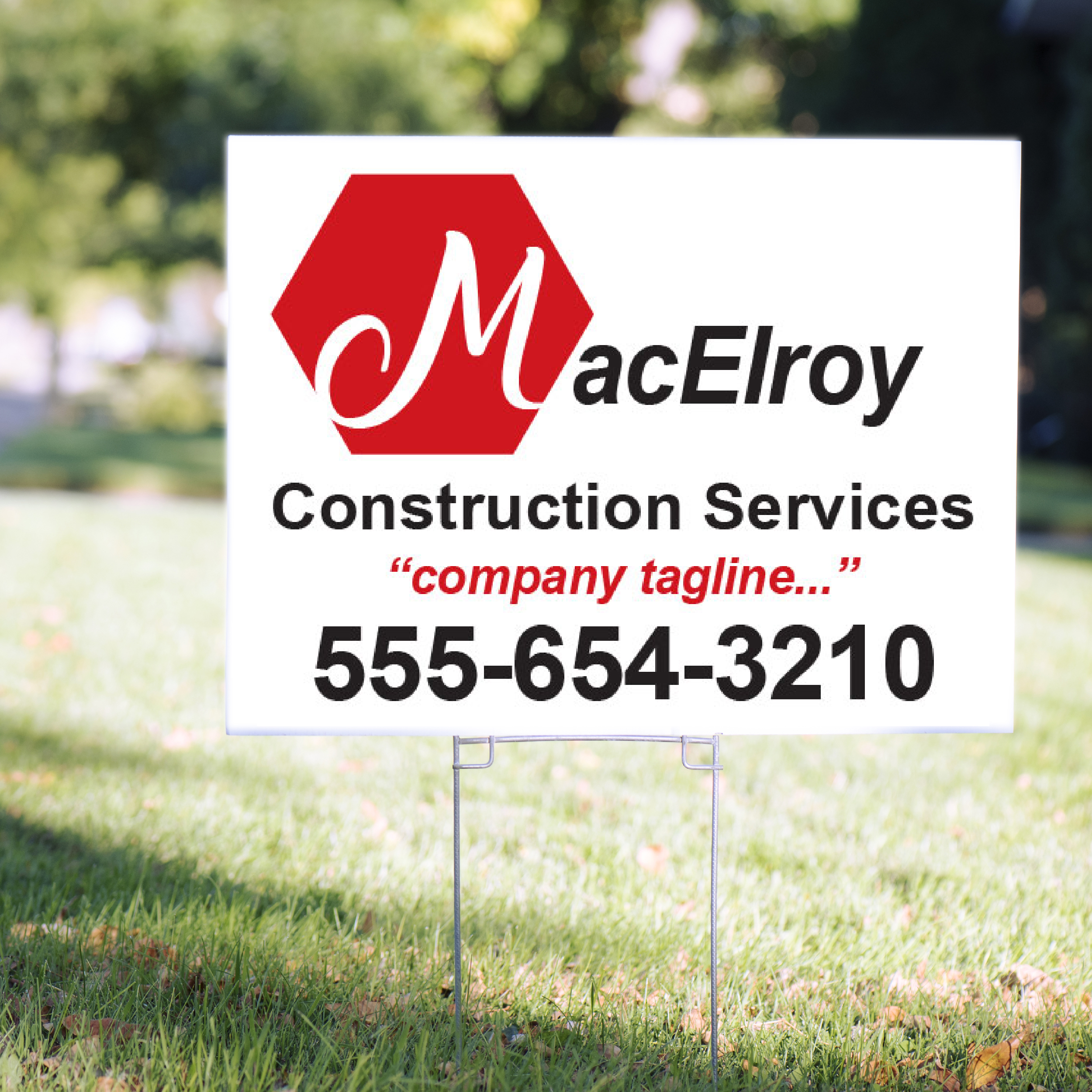 Contractor Yard Signs Initials Design