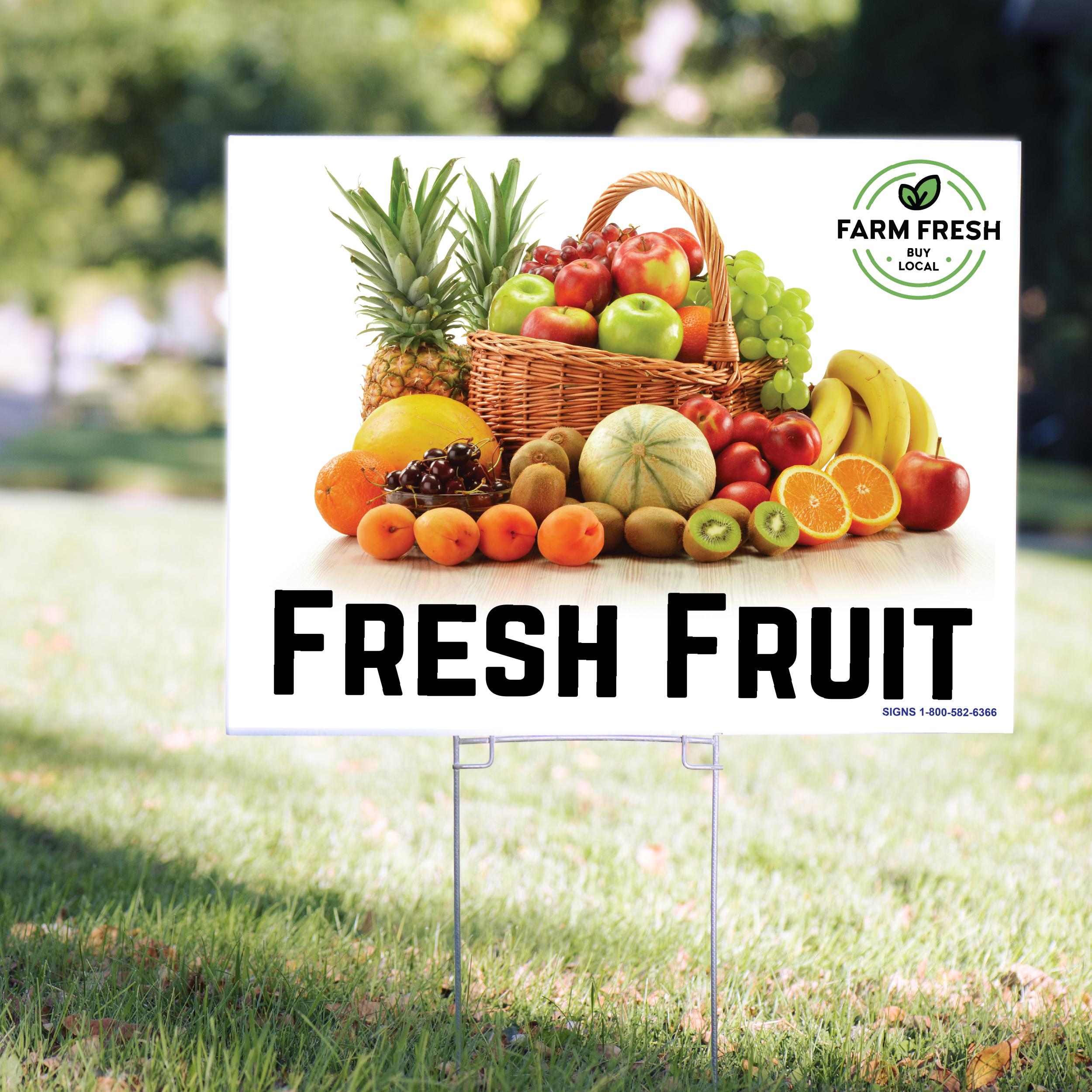 Fresh Fruit Yard Signs