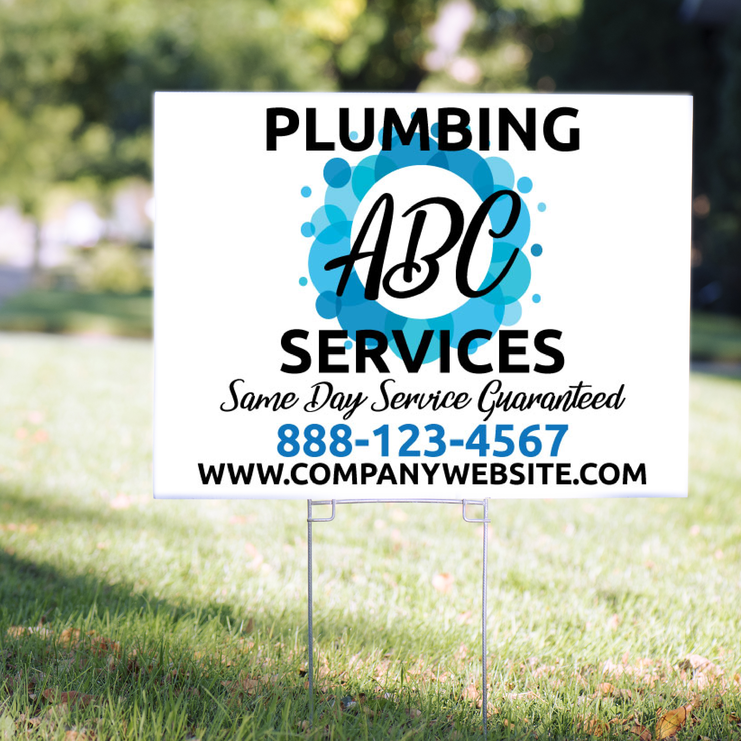 Plumbing Yard Signs Initials Design