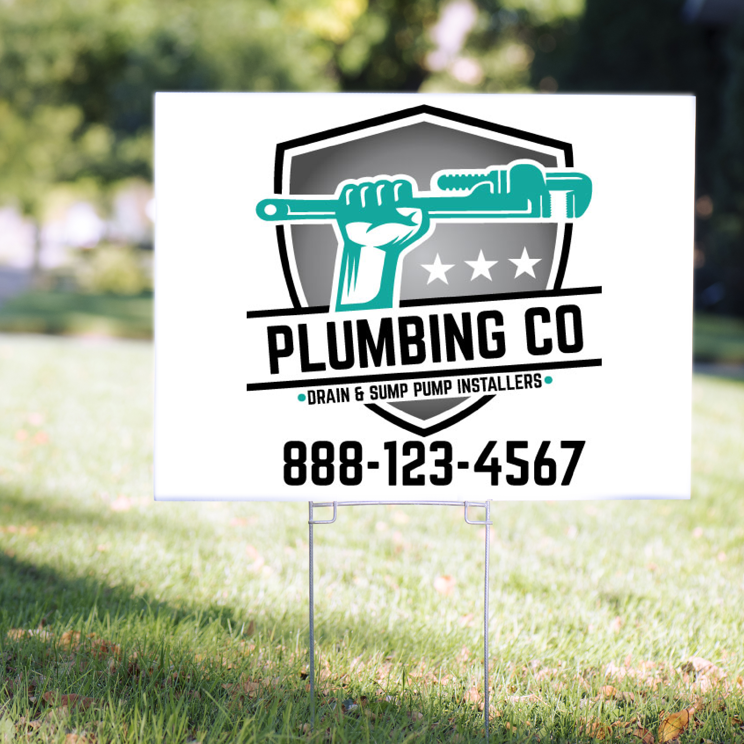 Plumbing Yard Signs Shield Design