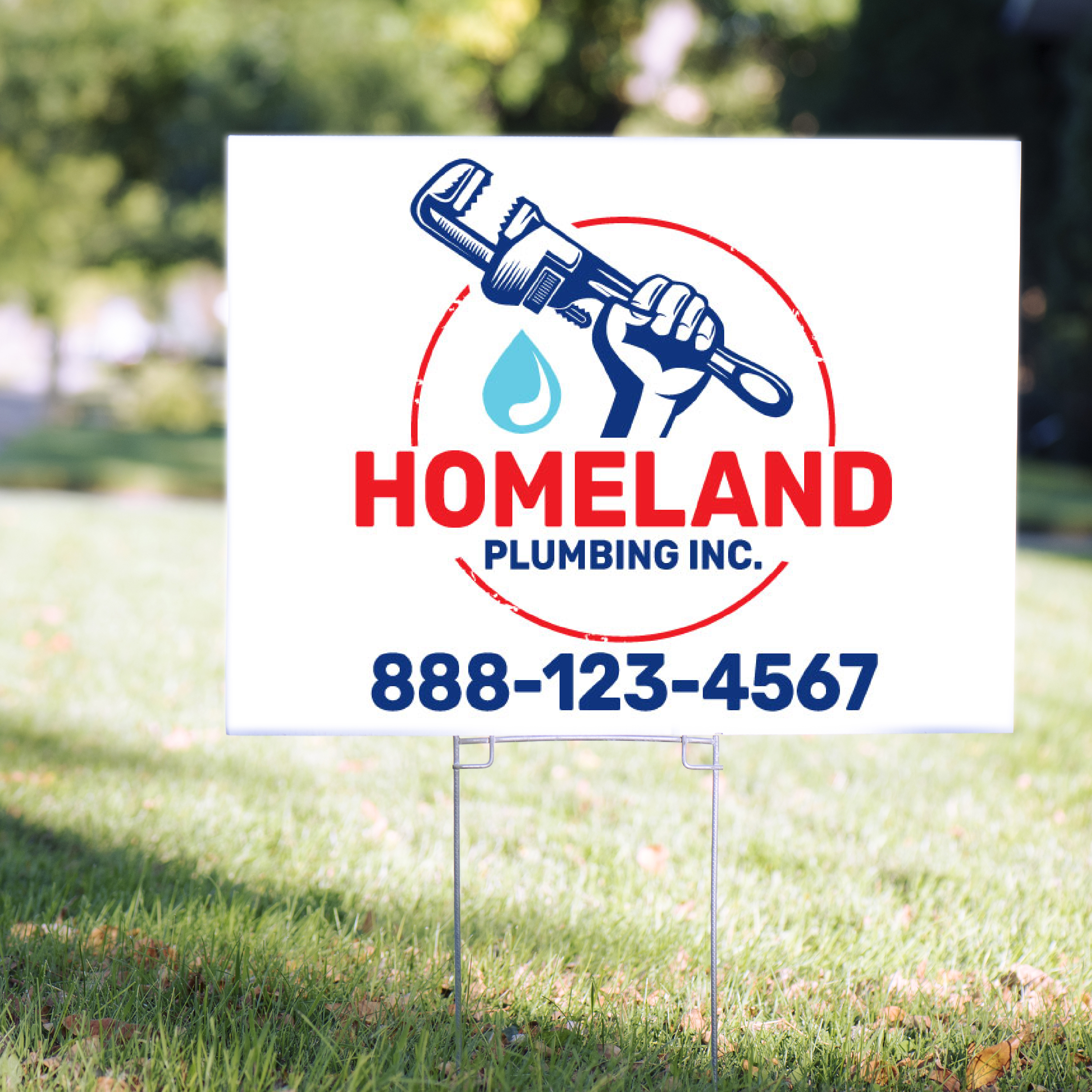Plumbing Yard Signs Americana Design