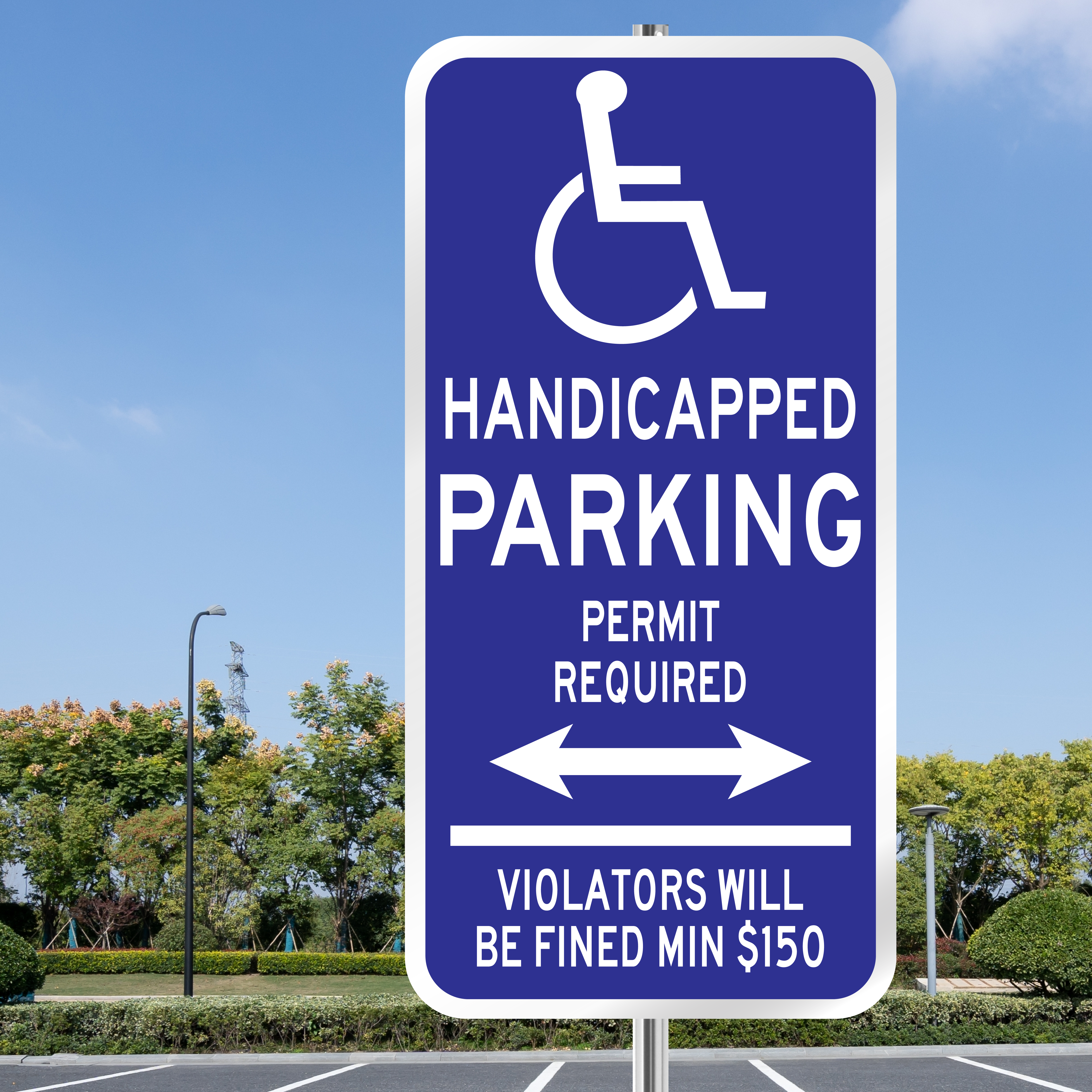 Connecticut Handicap Dual Arrow Parking Sign | 3M Reflective Outdoor ...