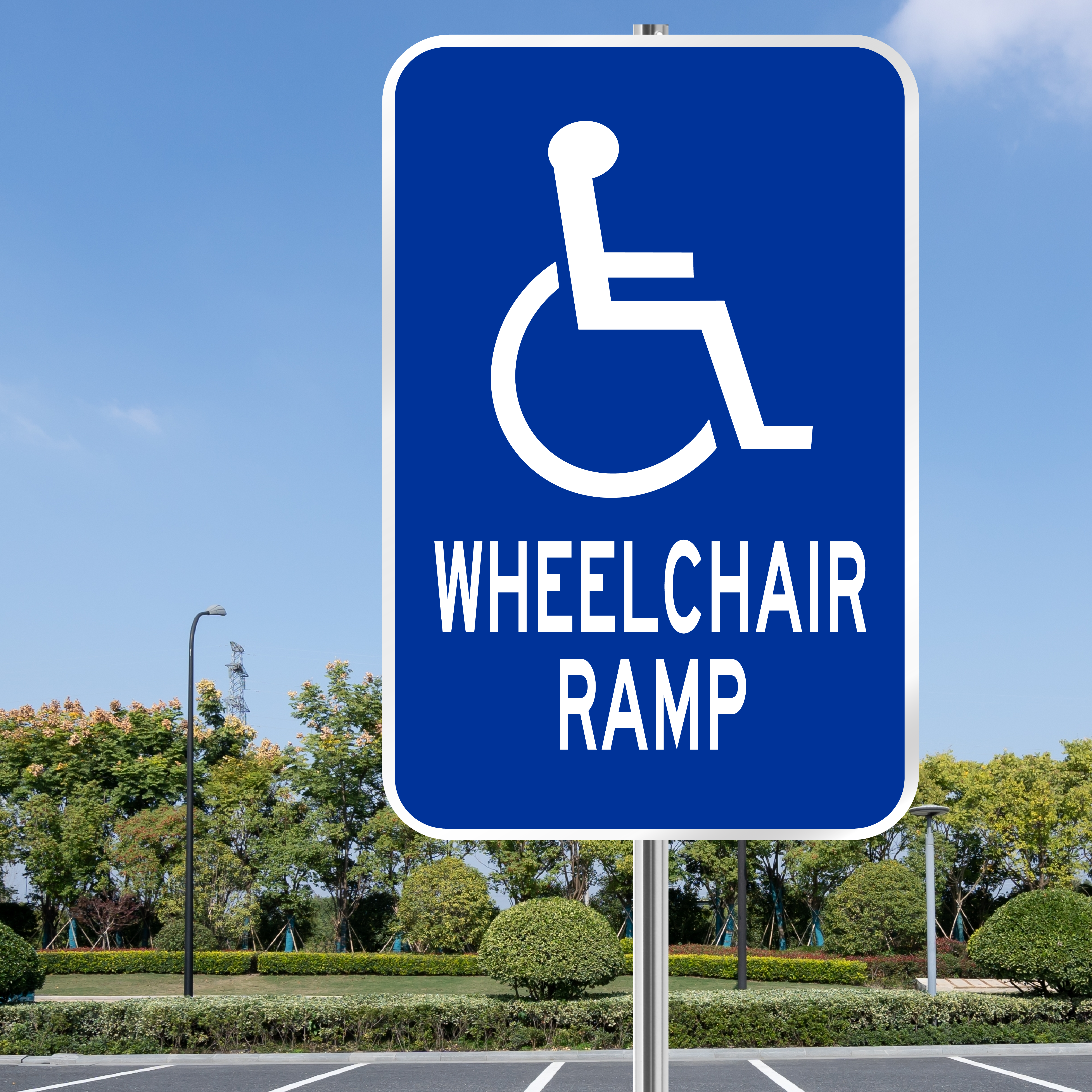 Handicap Wheelchair Ramp Sign | 3M Reflective Outdoor Quality | PS03G67