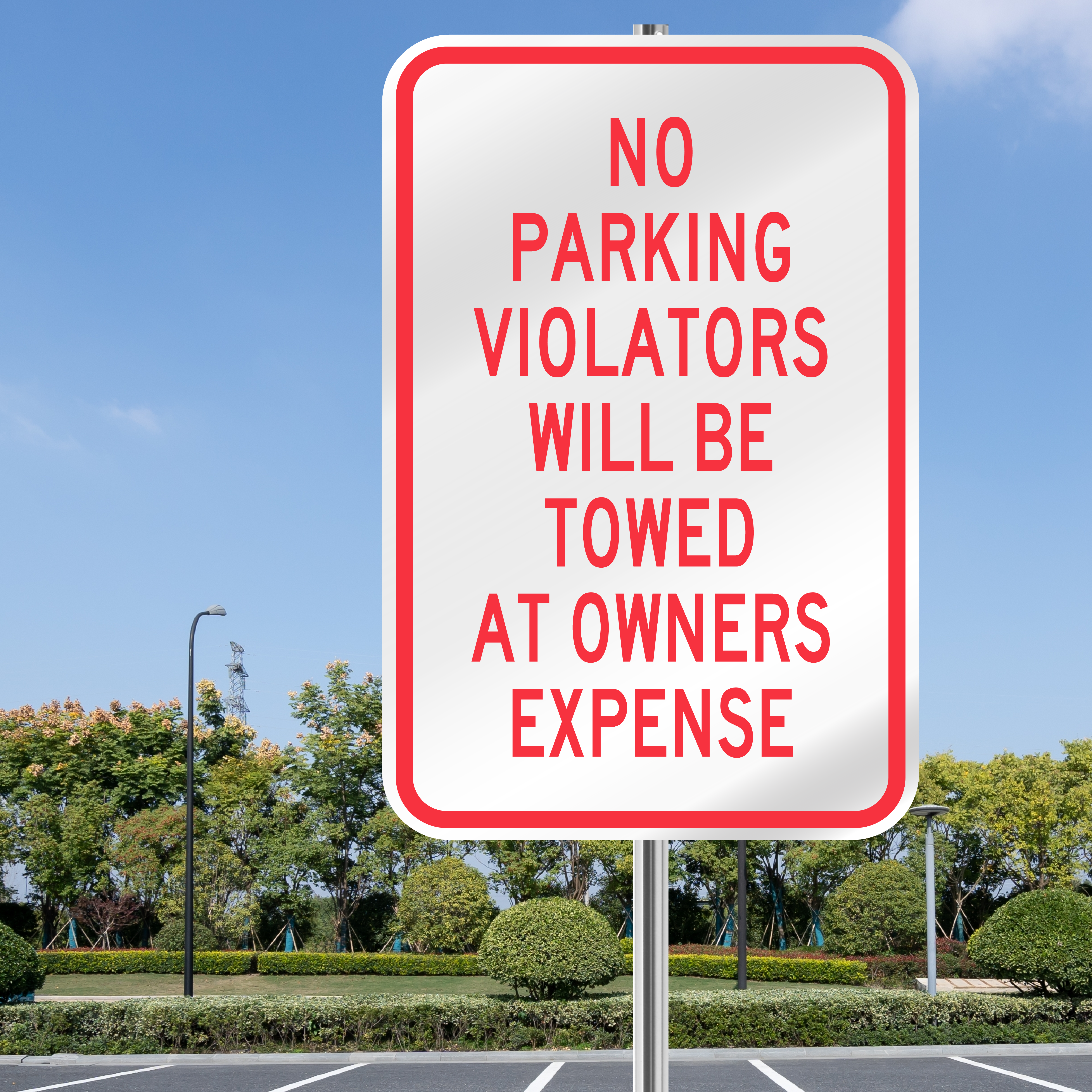 No Parking Violators Will Be Towed Sign | 3M Reflective Outdoor Quality |  PS02PR1924