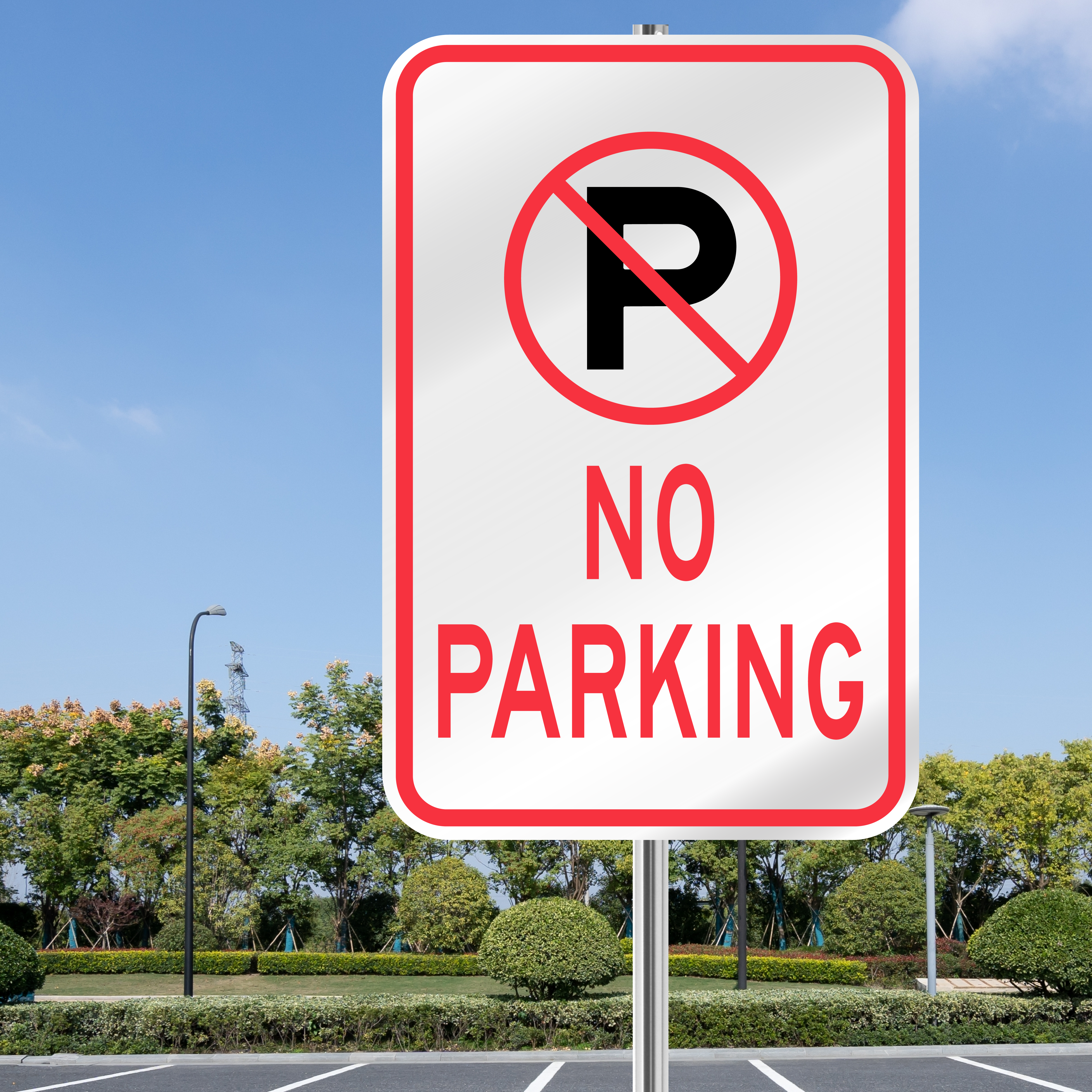 No Parking Symbol Sign | 3M Reflective Outdoor Quality | PS02PR2100