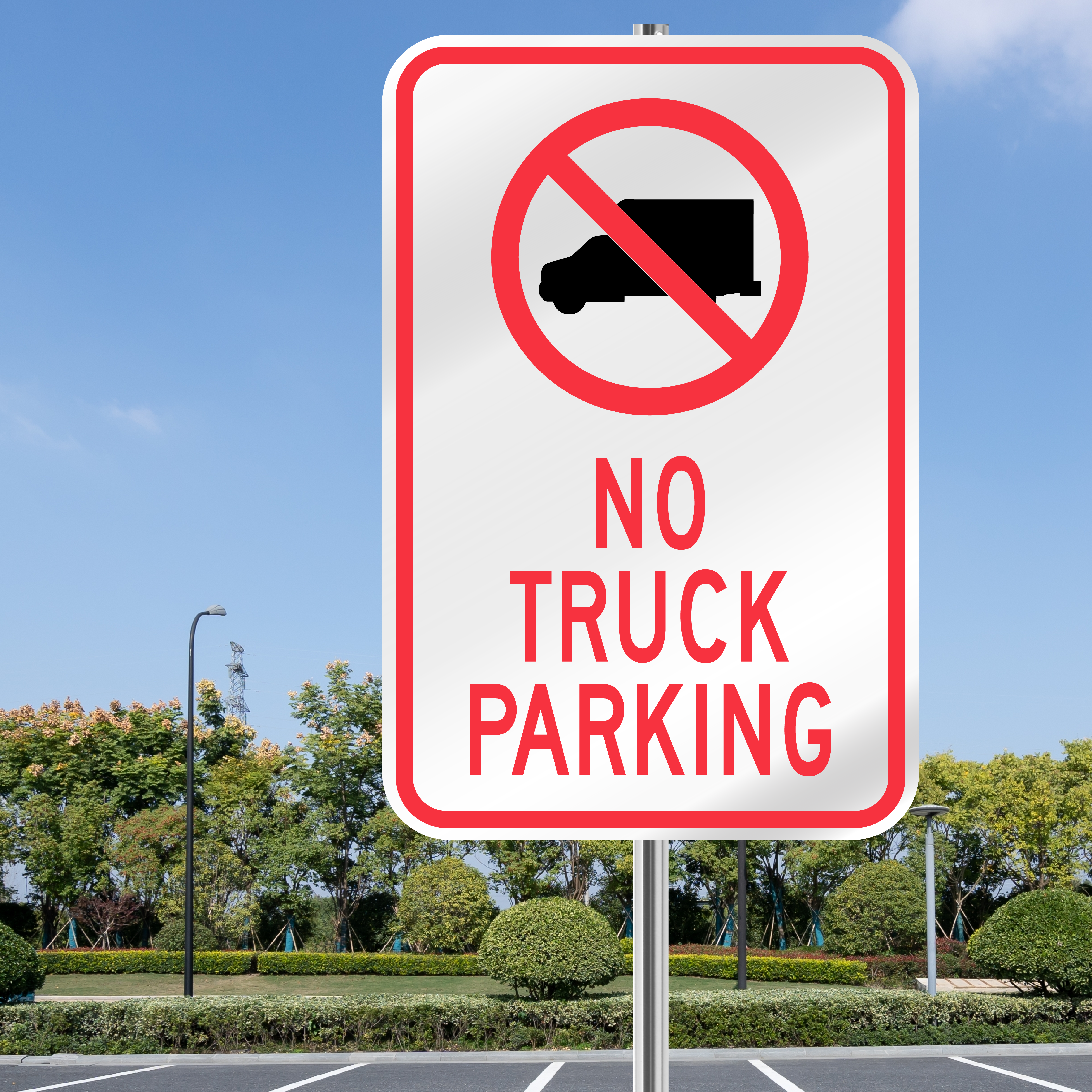 No Truck Parking Graphic Sign | 3M Reflective Outdoor Quality