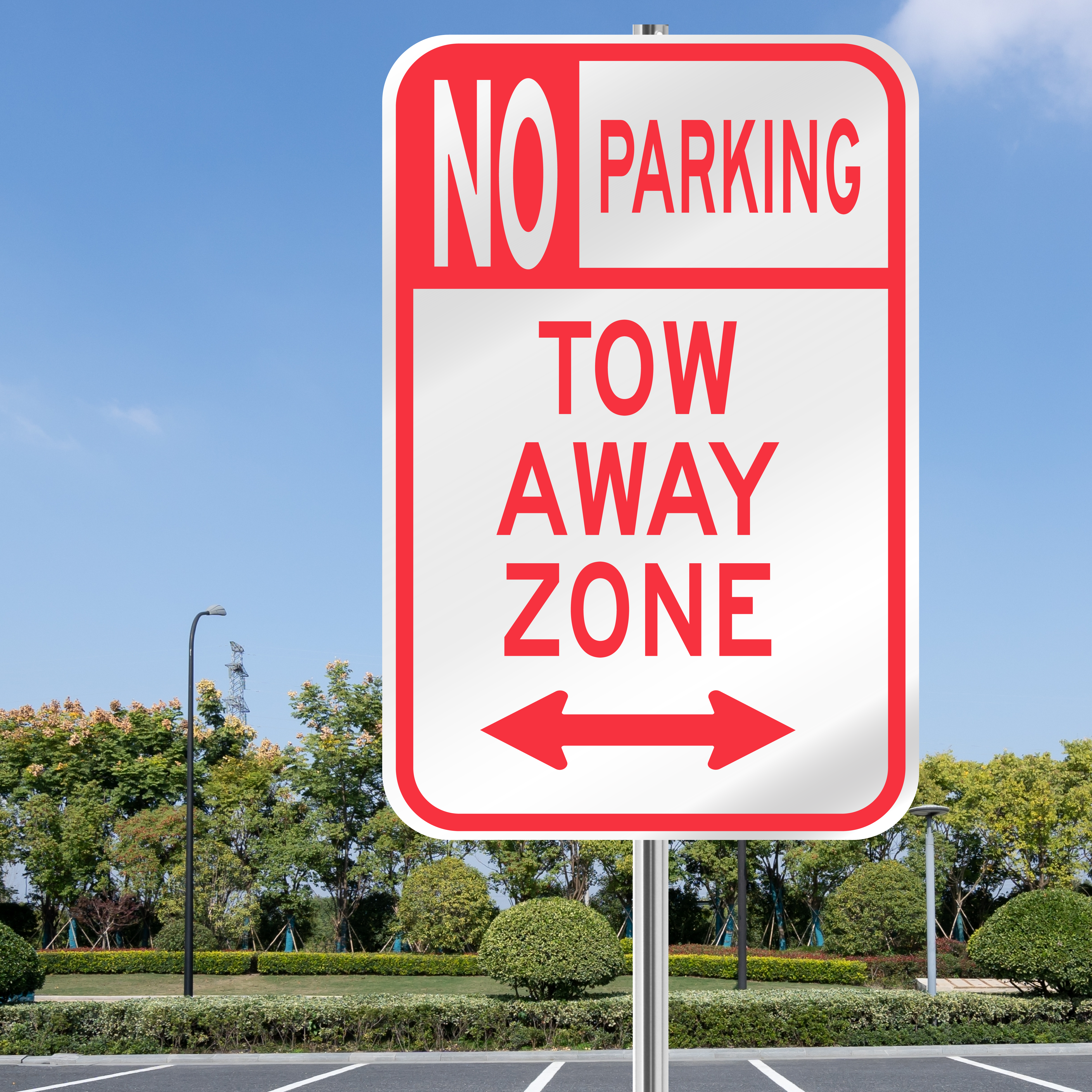 JIAMING No Parking Any Time Sign With Arrows, No Parking Sign, Any Time Sign, (2 Pack - View #7