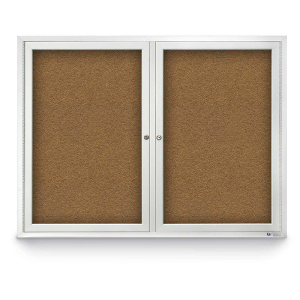 42W x 32H Enclosed Bulletin Board, Two Door Lockable