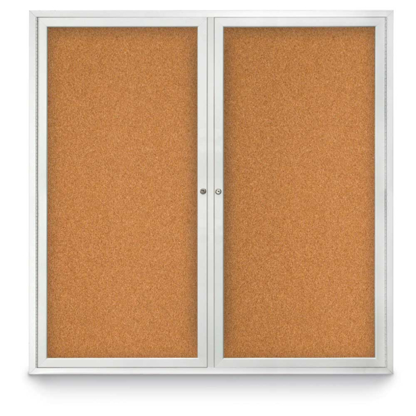 48W x 48H Enclosed Bulletin Board, Two Door Lockable